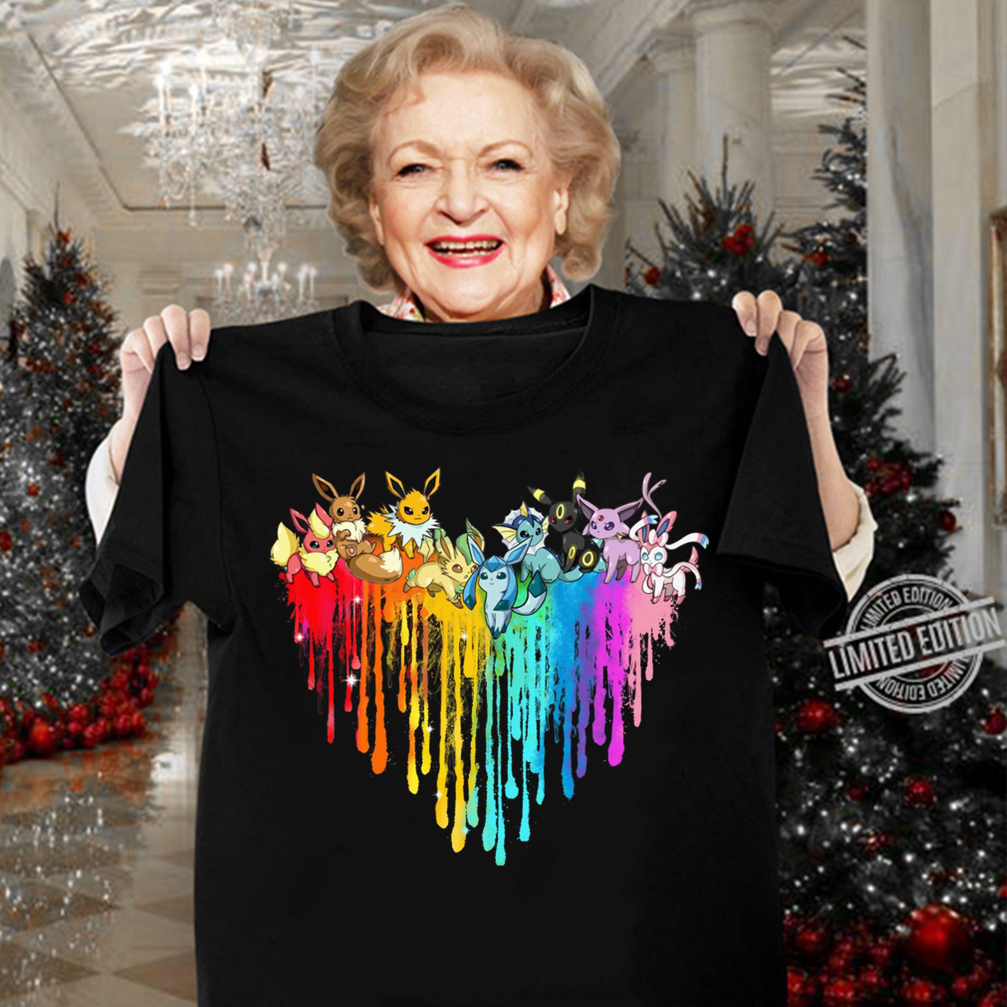 Eevee Mega Evolutions Heart t-shirt woman shirt
