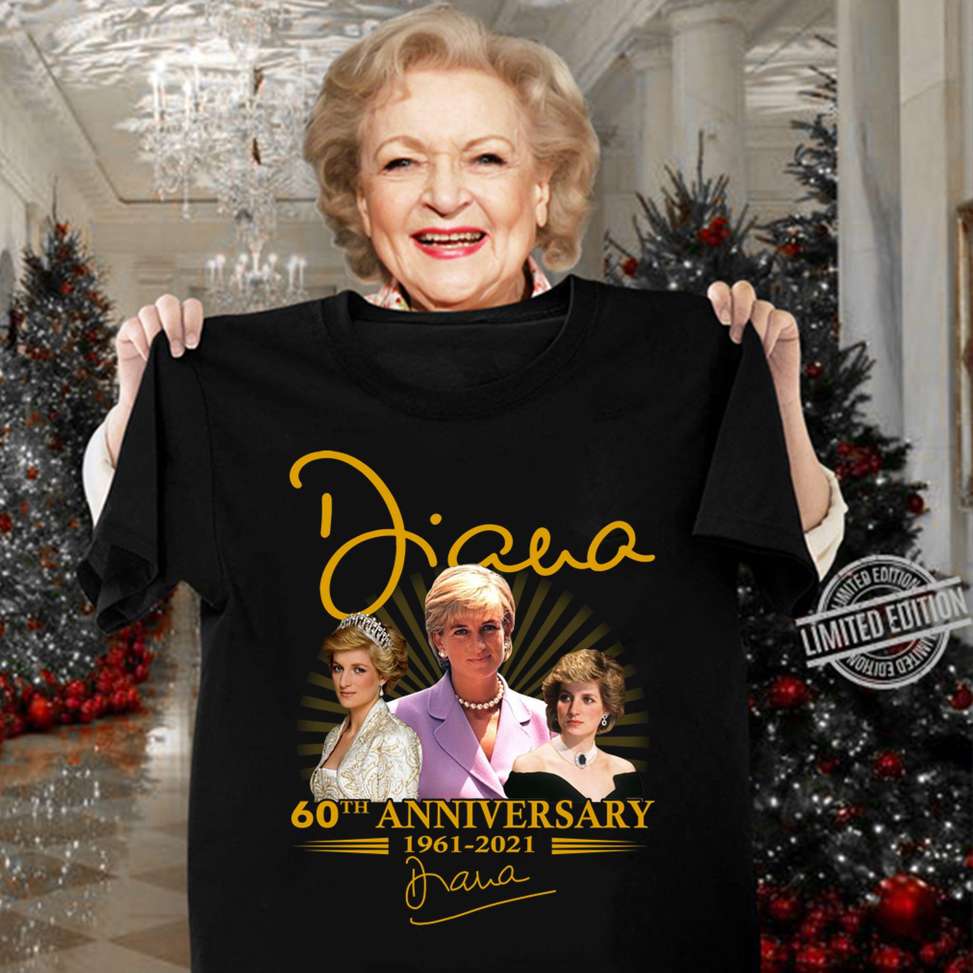 Diana Princess of Wales 60th anniversary 1961-2021 signature t-shirt woman shirt