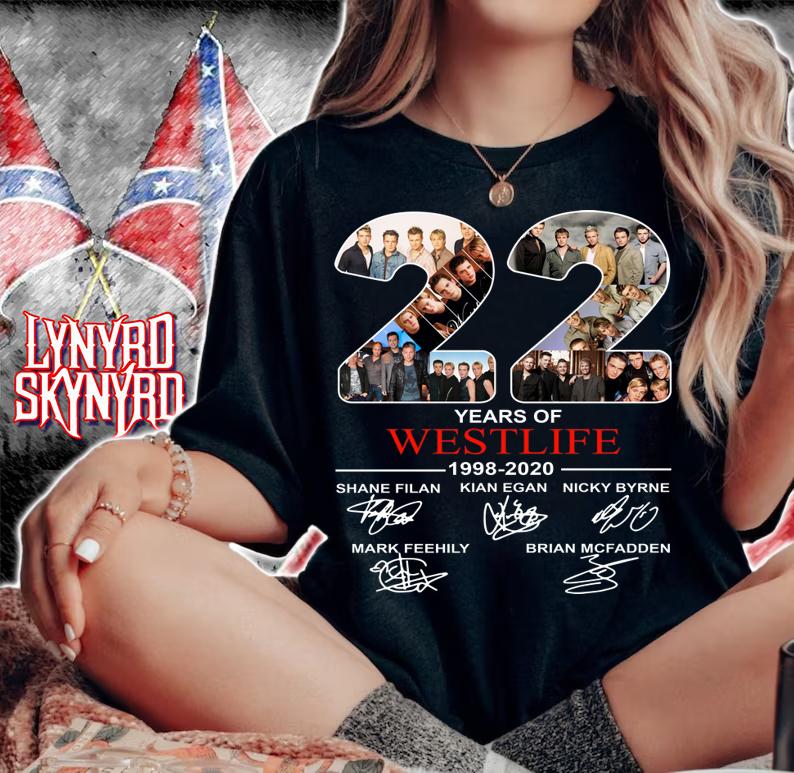22 Years Of Westlife 1998-2020 Signatures t-shirt woman shirt