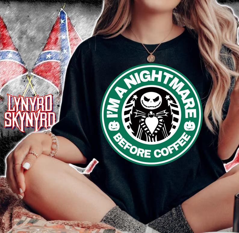 I'm A Nightmare Before Coffee Jack Skellington t-shirt woman shirt