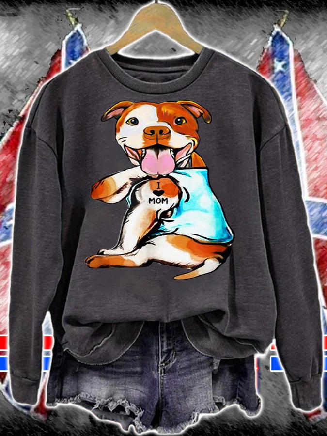 Pit Bull I Love Mom Tattoo Mother's Day Dog Lovers t-shirt sweatshirt