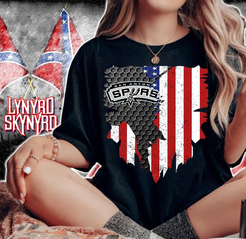 San Antonio Spurs American Flag t-shirt woman shirt