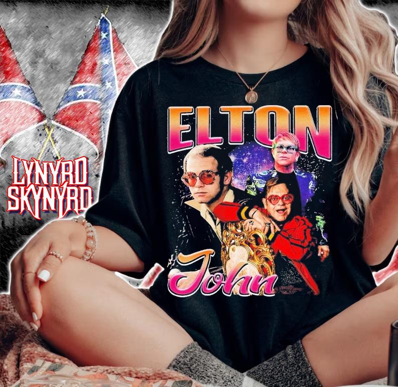 Elton John graphic shirt t-shirt woman shirt