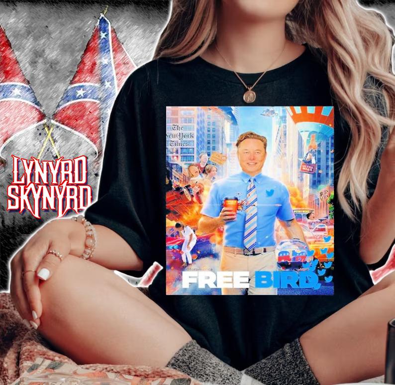 Foramerica Elon Musk Free Bird I'm Leaving Twitter Shirt t-shirt woman shirt