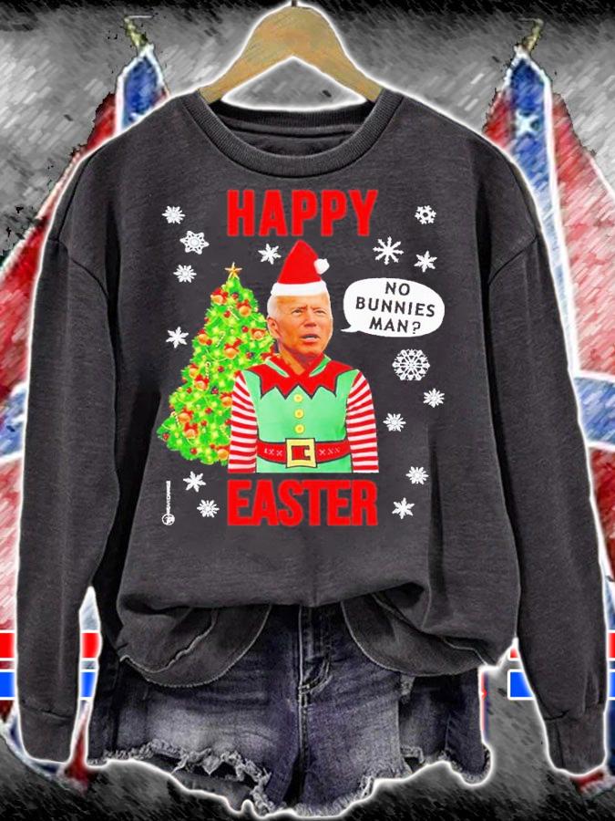 Happy Easter no bunnies man Biden's Christmas shirt t-shirt sweatshirt