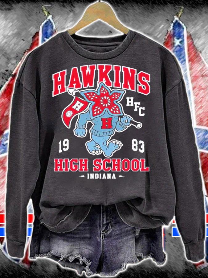 Hawkins High School Vintage Distressed Creepy Cute College Mascot shirt t-shirt sweatshirt