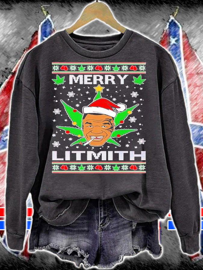 Merry Lithmith Tyson Weed Pot Leaf Join Stoner Ugly Christmas shirt t-shirt sweatshirt