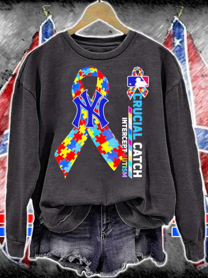 New York Yankees crucial catch intercept autism shirt t-shirt sweatshirt