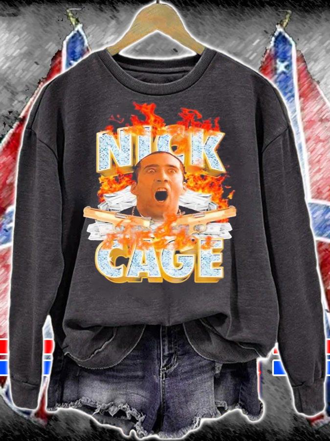 Nick Cage Nicolas Cage dollar fire shirt t-shirt sweatshirt