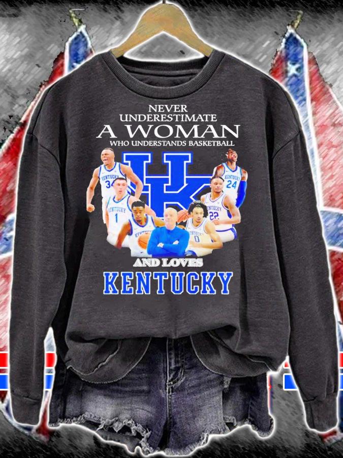 Never underestimate a woman who understands basketball and love Kentucky shirt t-shirt sweatshirt