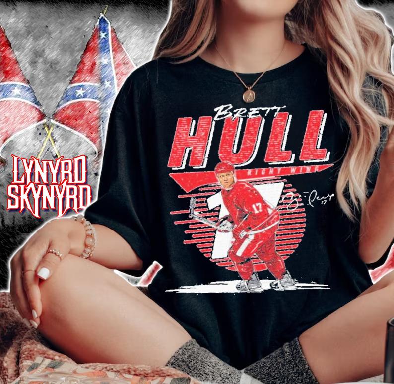 Brett Hull Detroit Comet Hockey Shirt t-shirt woman shirt