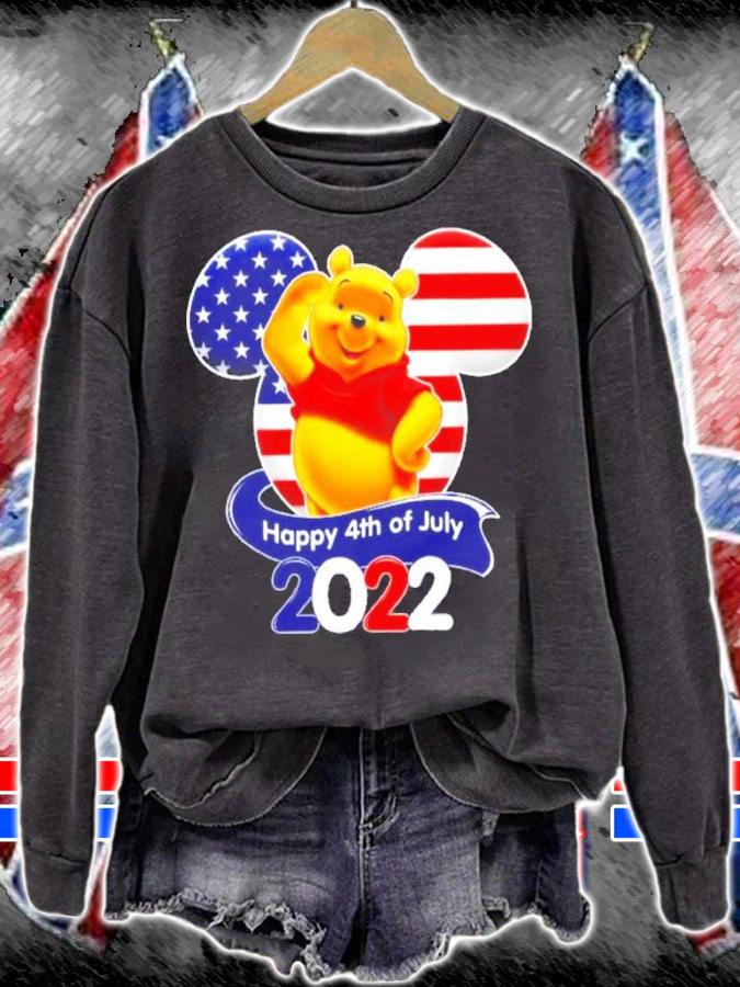 Brother Winnie The Pooh 4th Of July Colorful Disney Graphic Cartoon Shirt t-shirt sweatshirt