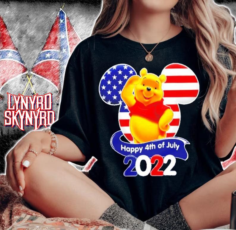 Brother Winnie The Pooh 4th Of July Colorful Disney Graphic Cartoon Shirt t-shirt woman shirt