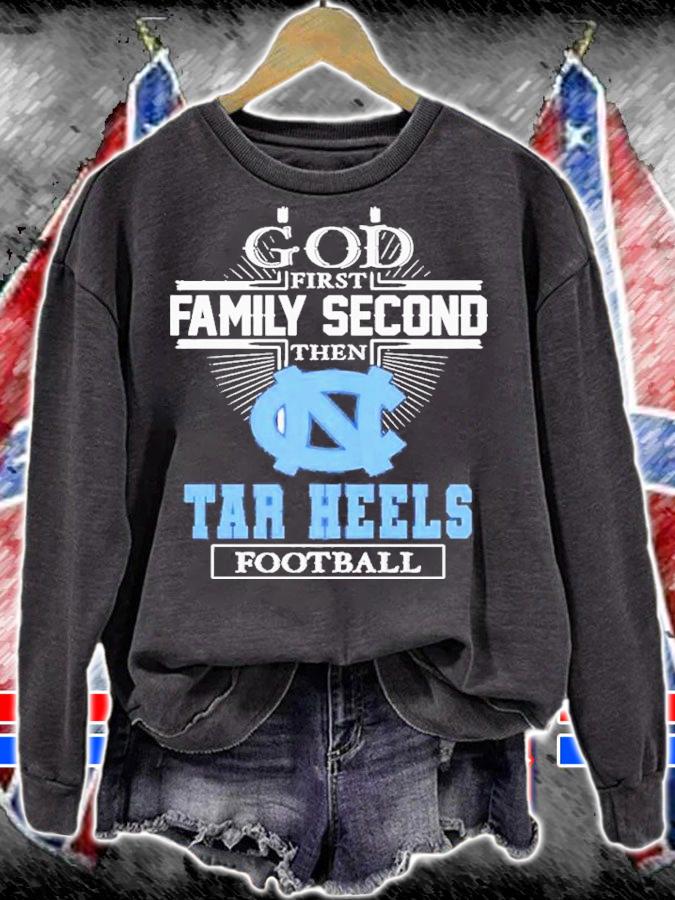 God First Family Second Then North Carolina Tar Heels Football 2022 Shirt t-shirt sweatshirt