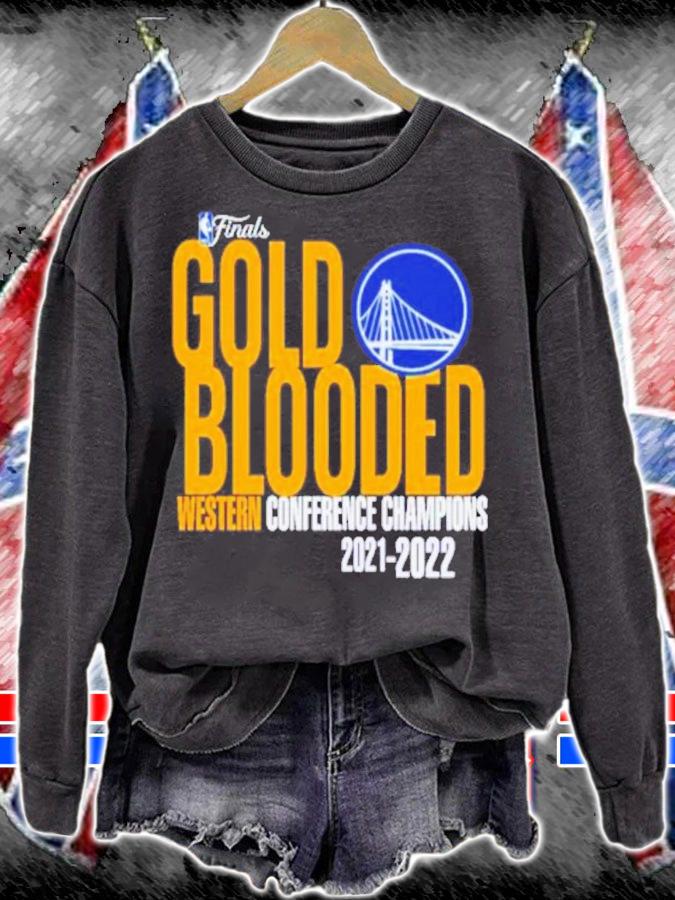 Golden State Warriors NBA Finals Gold Blooded Western Conference Champions 2022 Shirt t-shirt