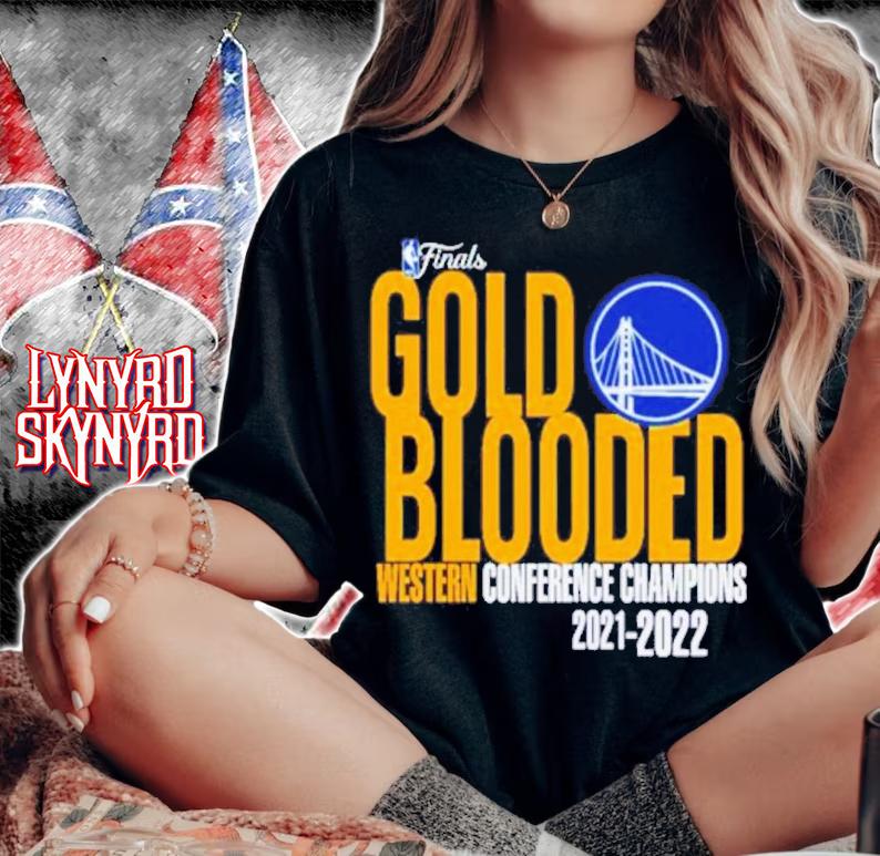 Golden State Warriors NBA Finals Gold Blooded Western Conference Champions 2022 Shirt t-shirt