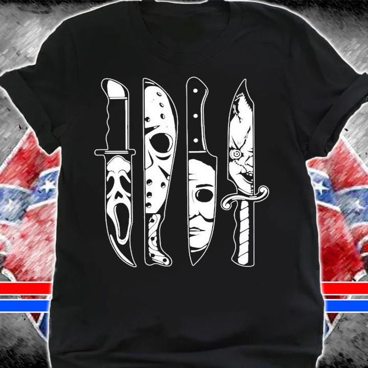 Horror Movie Characters Knives Halloween T-Shirt t-shirt