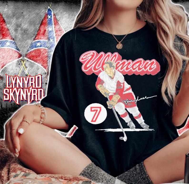 Norm Ullman Detroit Retro Script Hockey Signatures Shirt t-shirt