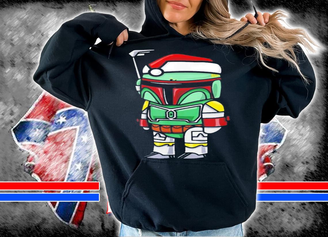 Santa Hat Boba Fett Cartoon Christmas Star Wars Shirt t-shirt hoodie