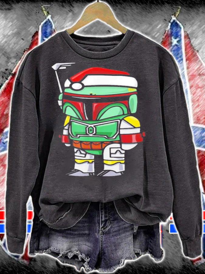 Santa Hat Boba Fett Cartoon Christmas Star Wars Shirt t-shirt sweatshirt