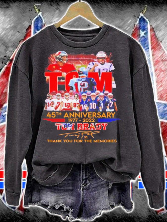 Tom Brady #12 45th Anniversary 1977-2022 Signatures Thank You For The Memories Shirt t-shirt