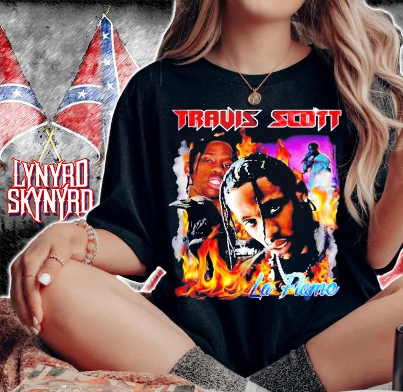 Travis Scott LA flame shirt t-shirt woman shirt