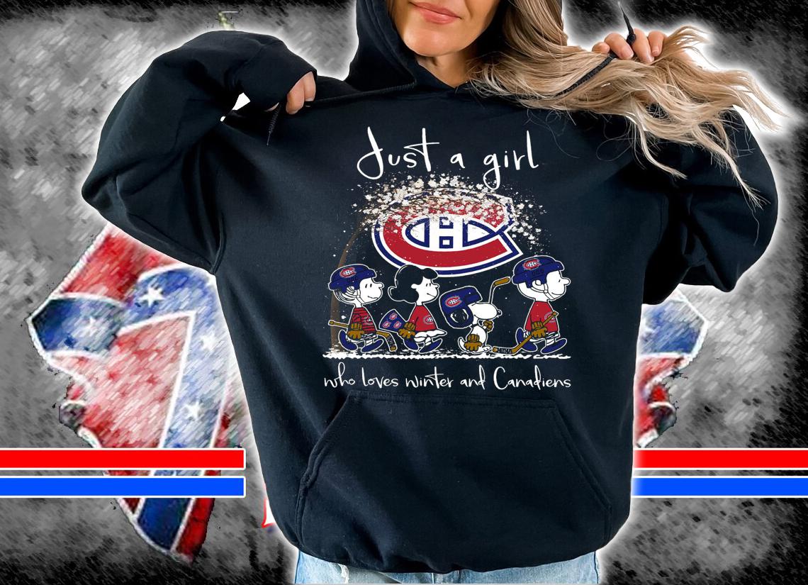 Montreal Canadiens Peanuts Snoopy Just A Girl Who Love Fall And Canadiens t-shirt hoodie