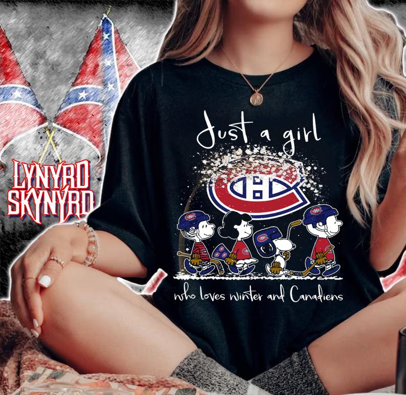 Montreal Canadiens Peanuts Snoopy Just A Girl Who Love Fall And Canadiens t-shirt woman shirt