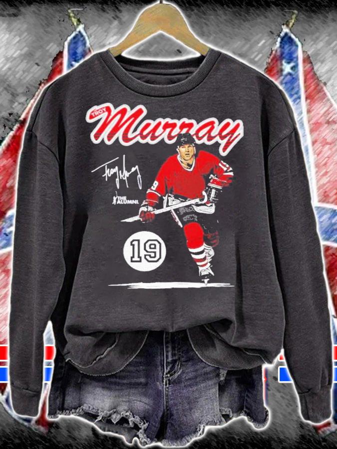 Troy Murray Chicago Retro Script Hockey Signatures Shirt t-shirt