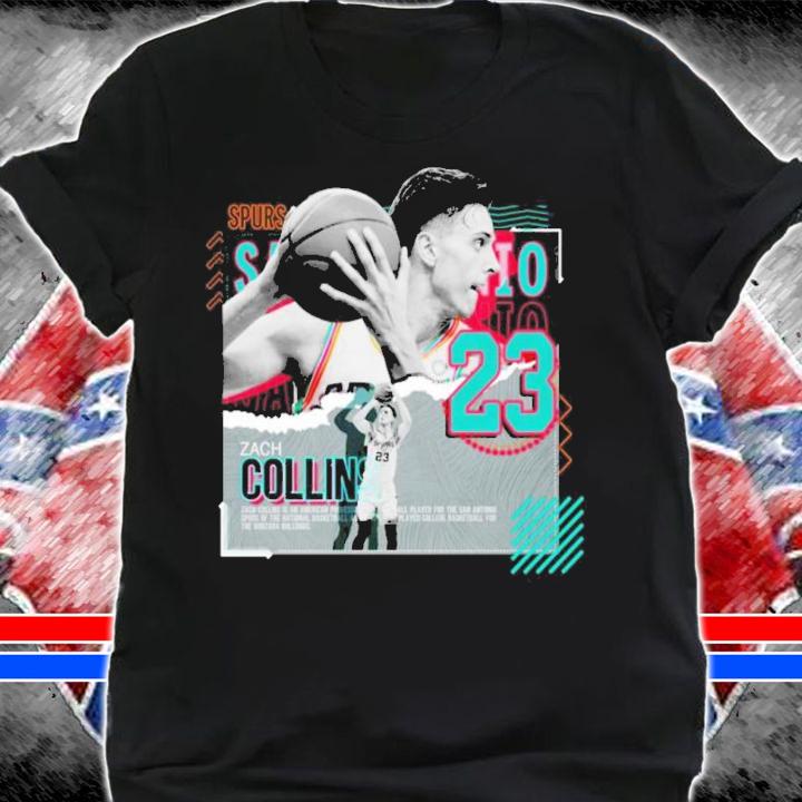 Zach Collins Basketball Paper Poster Spurs Shirt t-shirt