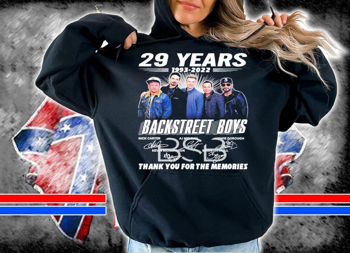 29 Years 1993-2022 Backstreet Boys Signatures Thank You For The Memories Shirt t-shirt