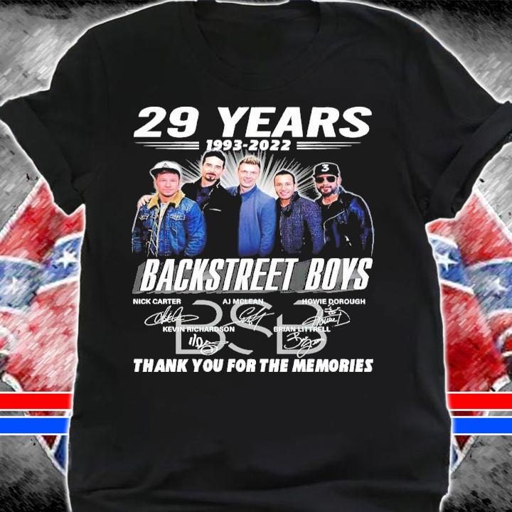29 Years 1993-2022 Backstreet Boys Signatures Thank You For The Memories Shirt t-shirt