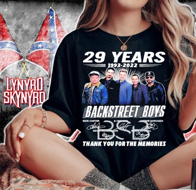 29 Years 1993-2022 Backstreet Boys Signatures Thank You For The Memories Shirt t-shirt