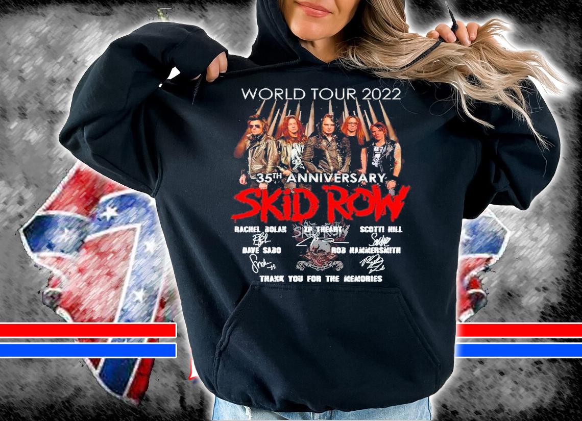 35th anniversary Skid Row signatures thank you for the memories shirt t-shirt hoodie