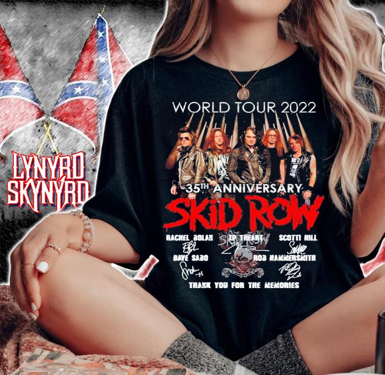 35th anniversary Skid Row signatures thank you for the memories shirt t-shirt woman shirt