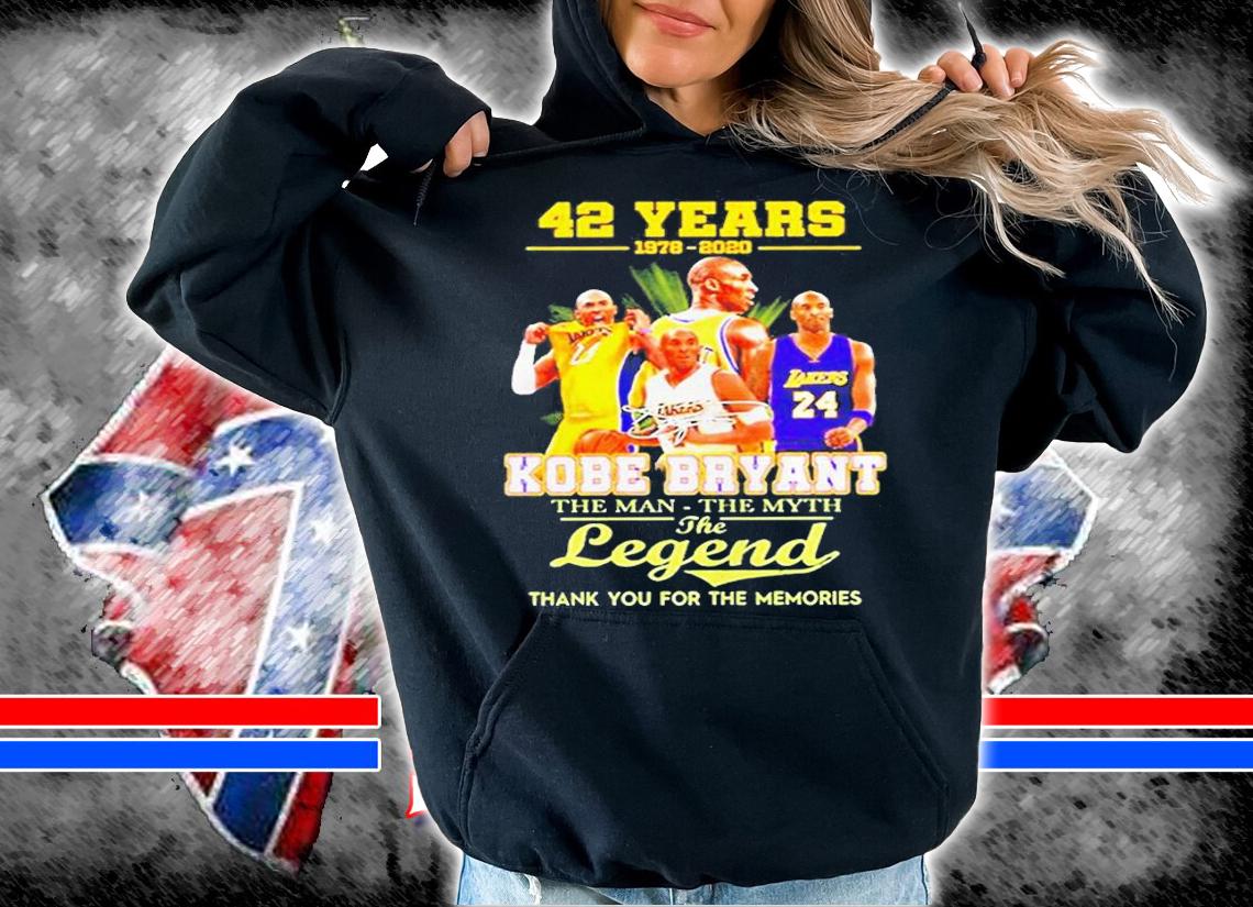 42 Years 1978 2020 Kobe Bryant The Man The Myth The Legends Signatures Shirt t-shirt hoodie