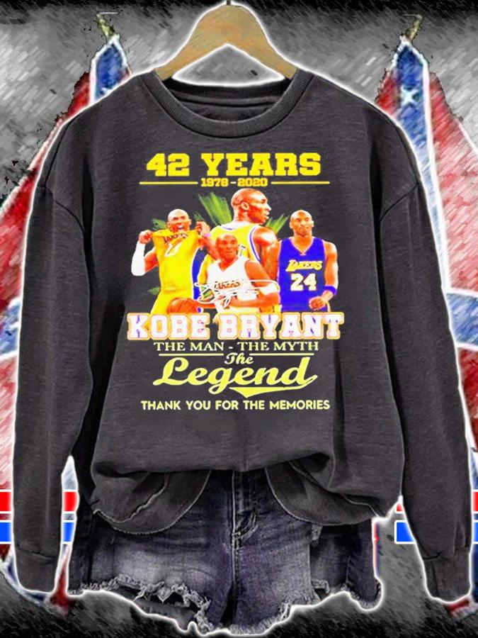 42 Years 1978 2020 Kobe Bryant The Man The Myth The Legends Signatures Shirt t-shirt sweatshirt