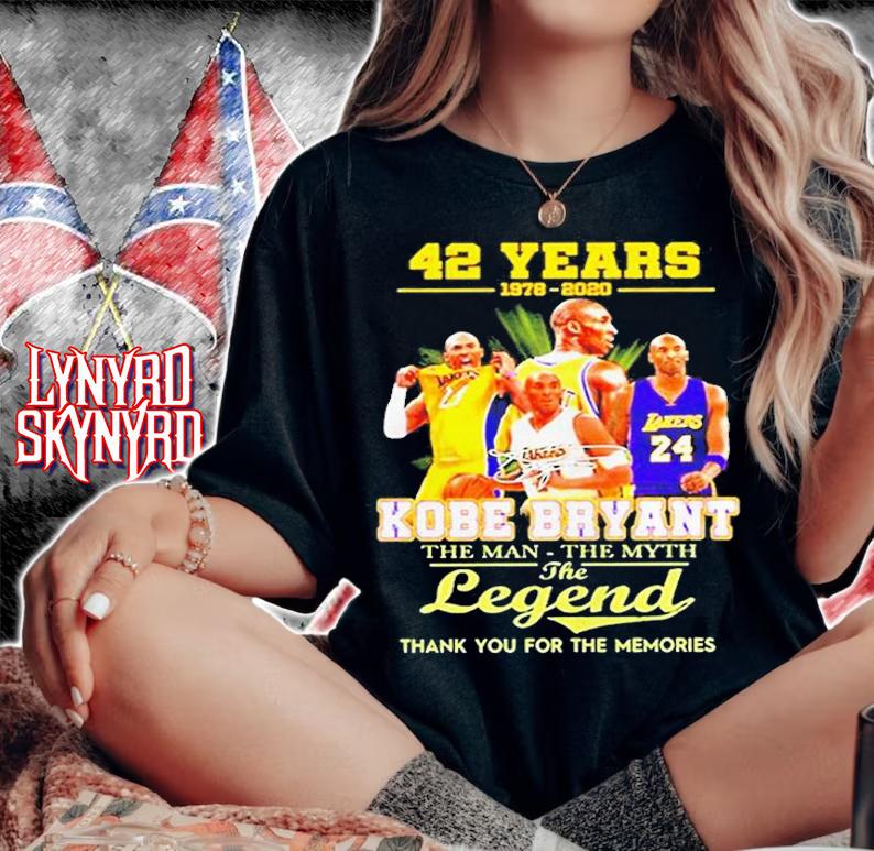 42 Years 1978 2020 Kobe Bryant The Man The Myth The Legends Signatures Shirt t-shirt woman shirt