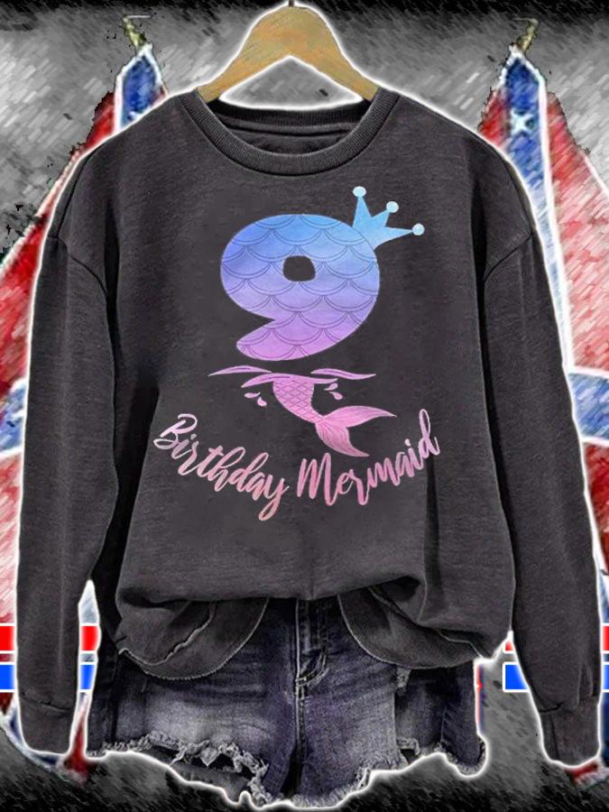 9Th Birthday Mermaid 9 Years Old B-Day Girl Shirt t-shirt