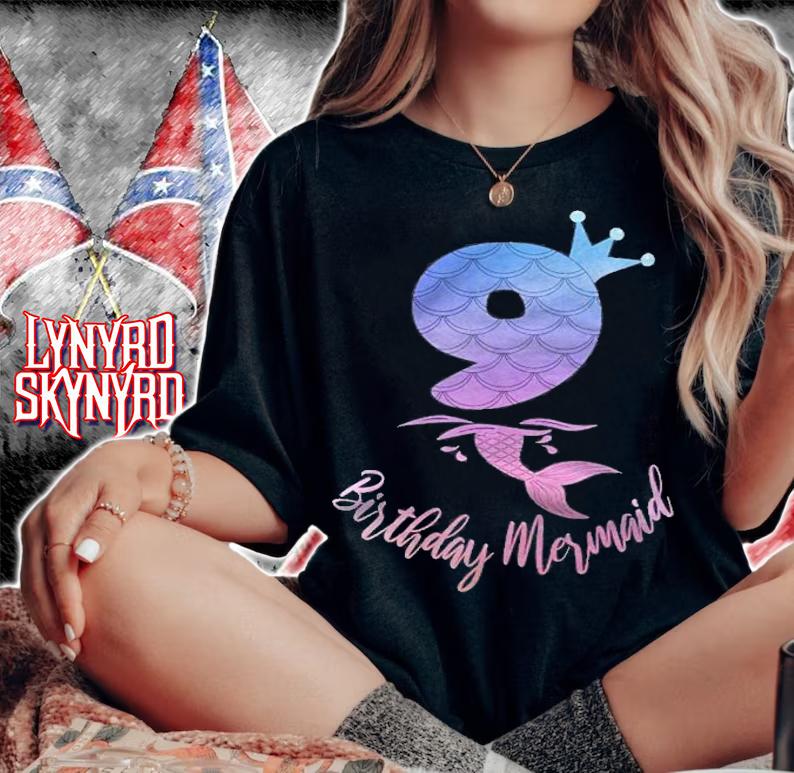 9Th Birthday Mermaid 9 Years Old B-Day Girl Shirt t-shirt