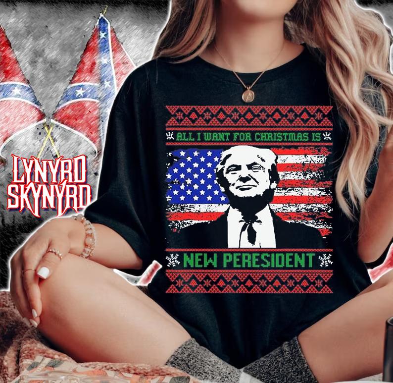 All I Want Christmas Is A New President Trump Christmas T-Shirt t-shirt