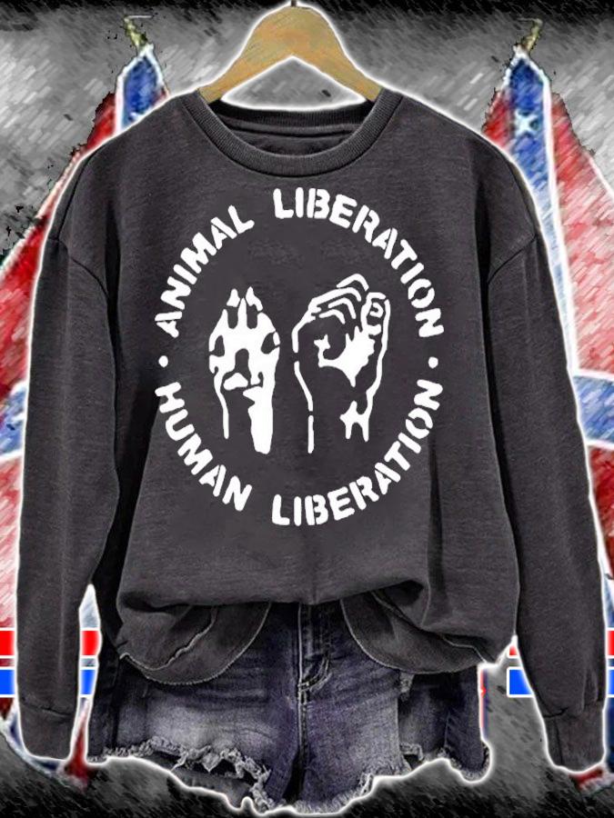 Animal Liberation Human Liberation Fist Paw T-Shirt t-shirt sweatshirt