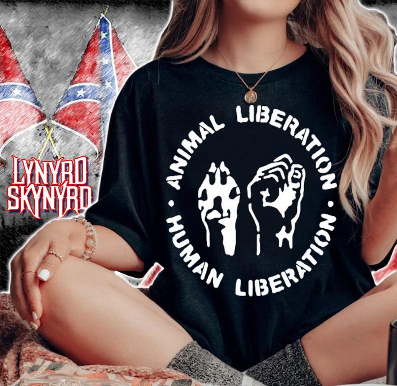 Animal Liberation Human Liberation Fist Paw T-Shirt t-shirt woman shirt