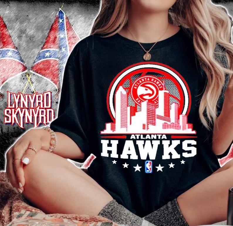 Atlanta Hawks NBA City Skyline T-Shirt t-shirt woman shirt