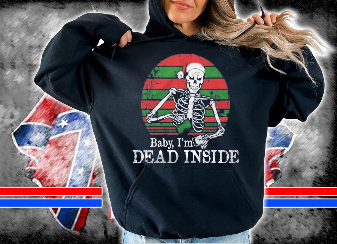 Baby Im Dead Inside Christmas Skeleton With Black Coffee Shirt t-shirt