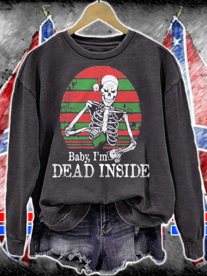 Baby Im Dead Inside Christmas Skeleton With Black Coffee Shirt t-shirt