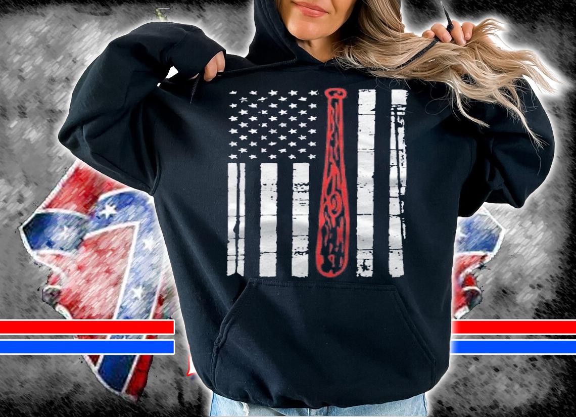 Baseball American Flag Bat Player Fan Gift Patriot Shirt t-shirt hoodie