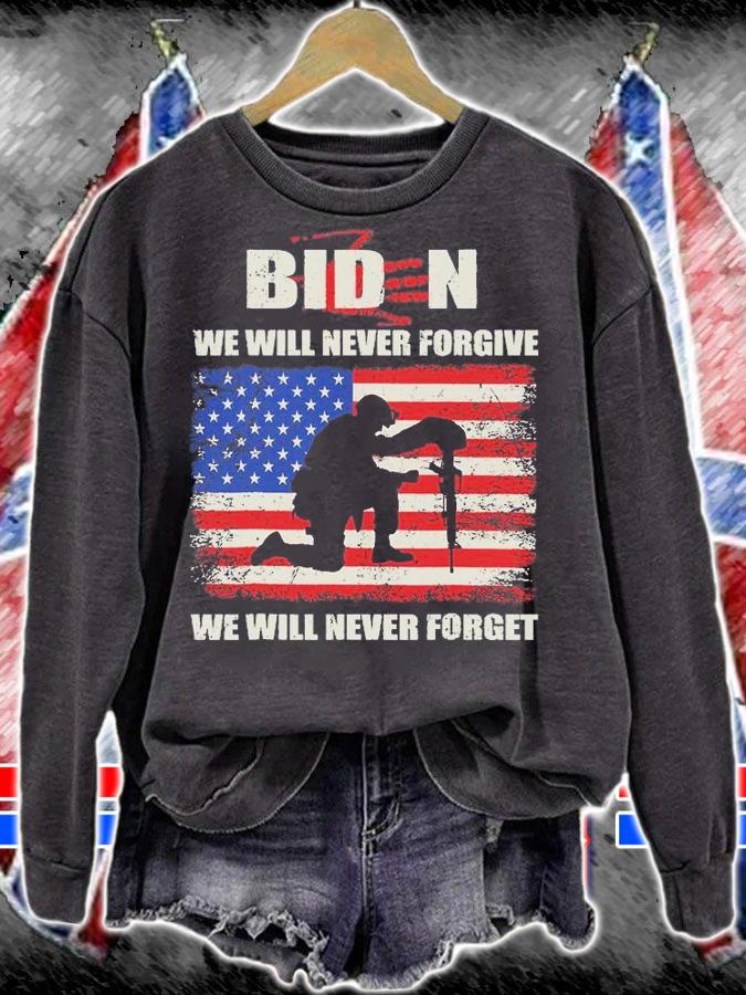 Biden We Will Never Forget We Will Never Forget Biden Blood Hand T-Shirt t-shirt