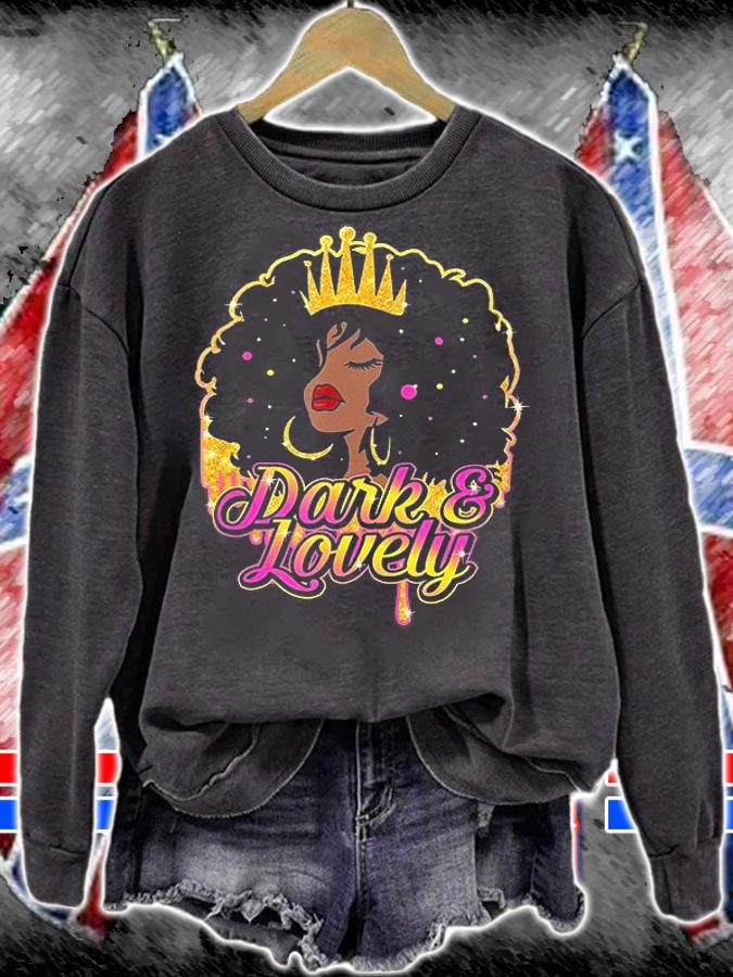 Black History Dark Lovely Black Queen Black Girl T-Shirt t-shirt