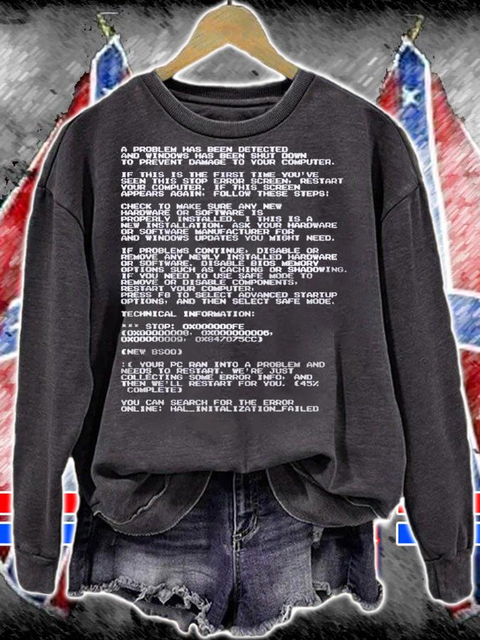 Blue Screen Of Death Computer Screen Shirt t-shirt sweatshirt